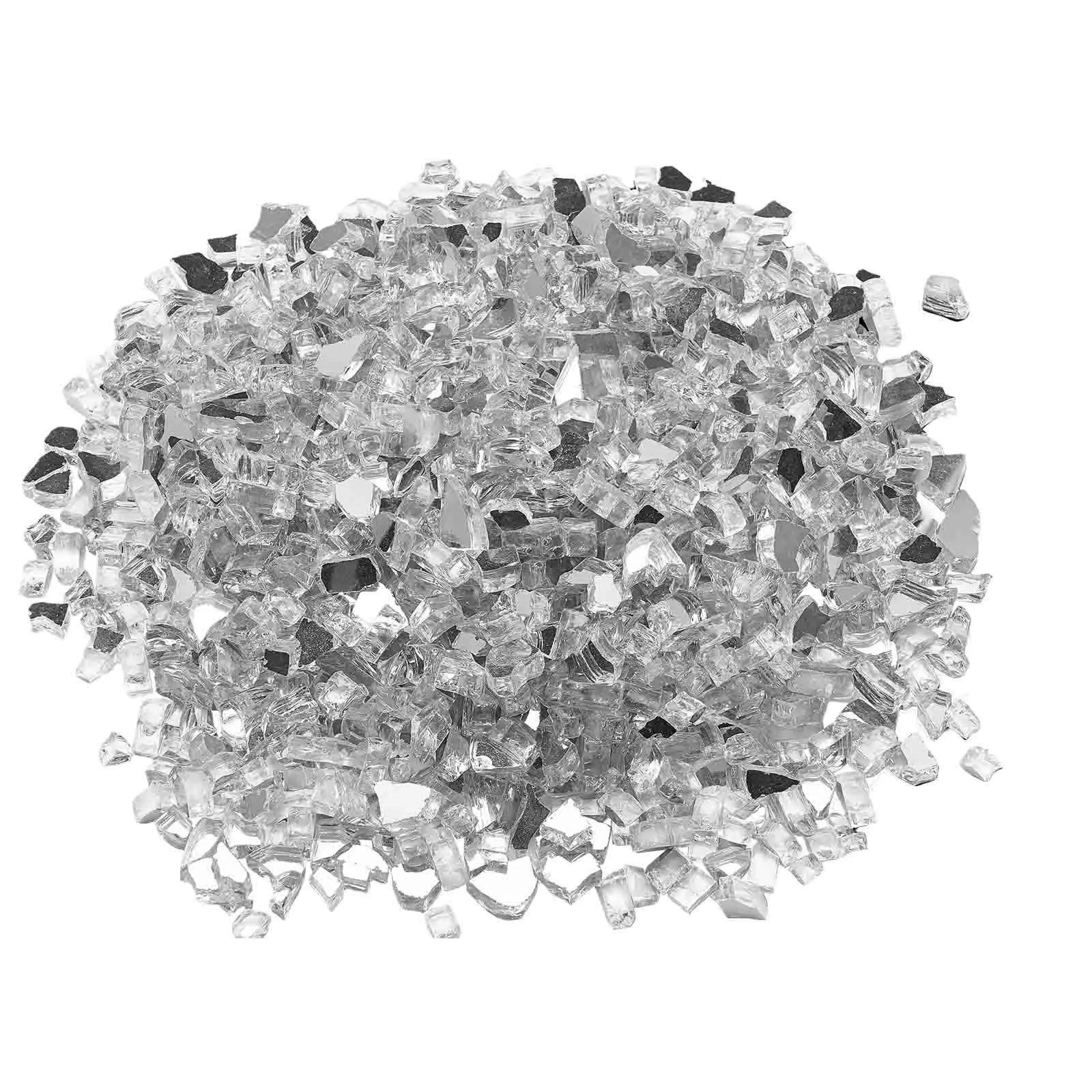 VEVOR 10 LBS Fire Glass 1/2-Inch Fireplace Glass Rocks for Fire Pit Table Clear