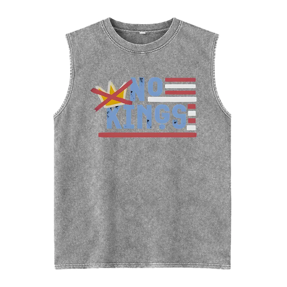 No Kings Washed Vest, Anti Trump Washed Vest, Democracy has no kings in America shirt,, anti maga shirt, Liberal tshirt, resist shirt, Political Merch