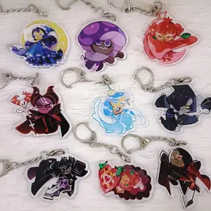 CRK Keychain - Cookie Run Kingdom Inspird Keyring  Moonlight Poison Mushroom Sea Fairy Dark Cacao Hollyberry - Cute Acrylic Cartoon Keychain, Funny Meme Character Charm for Keys, Bags, Backpack, Durable Gift for Fans & Collectors