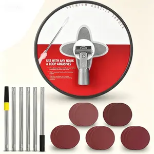 81 Inch Manual Hand Drywall Sander with Extension Pole, Pole Sander for Drywall with 15 Sanding Sheets (80/100/120/180/240 Grit), Aluminum Connector - Long Reach Hand Sander for Painting Projects, Durable Tool