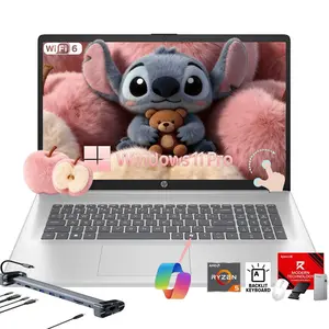 HP 17.3 Inch Touchscreen Laptop Computer for Business, AMD Ryzen 5 7430U, 8 GB RAM, 256 GB SSD, Copilot AI, Wi-Fi 6, Bluetooth 5.4, Fast Charge, Windows 11 Pro, Accessories