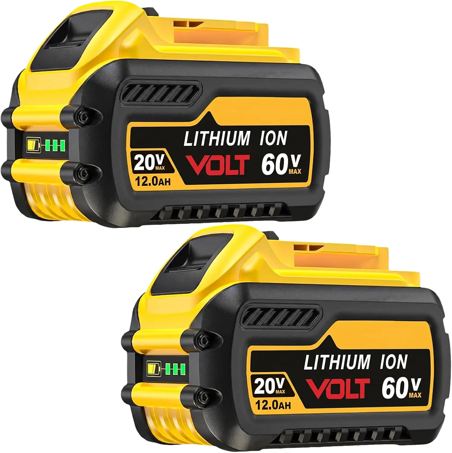 2Packs 12.0Ah Replacement for Dewalt 20V Battery Compatible with Dewalt 20V/60V Battery DCB609 DCB606 DCB612 Series Power Tools Charger Lithium High Capacity Heavy Duty