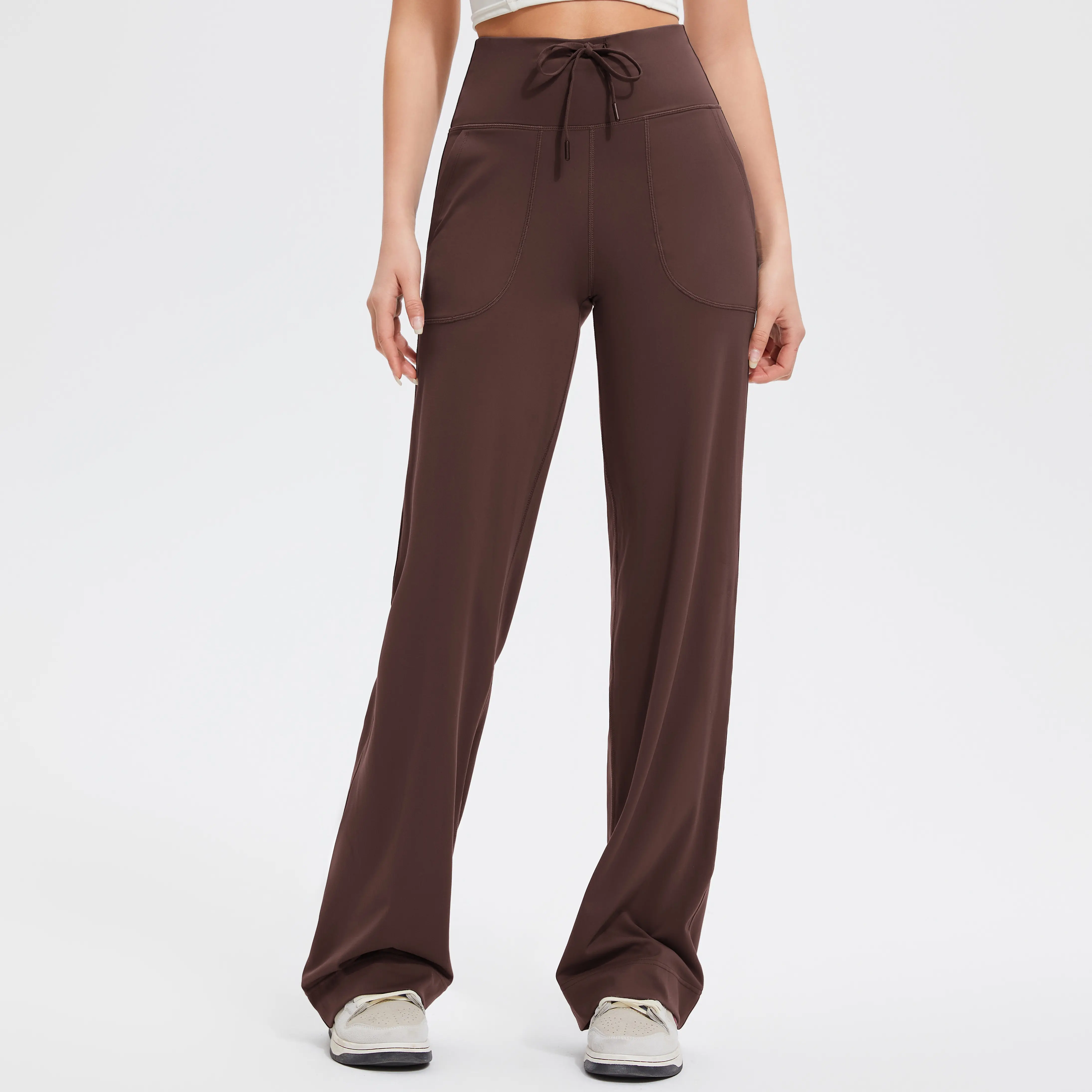 Women's High-Waist Compression Shaping Leggings - Buttery Soft Elastic Polyamide Blend Airfree Sports Bottoms with Pockets, All-Seasons Gym Outfits (30" & 32.5" Inseams)