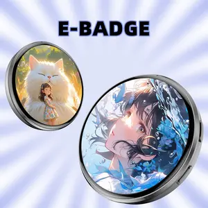 Simsonlab Smart Badge E87, 600mah Long Battery Life, Touch Control, Bluetooth-compatible APP Customization, Offline Image Transfer, RGB Light Effects