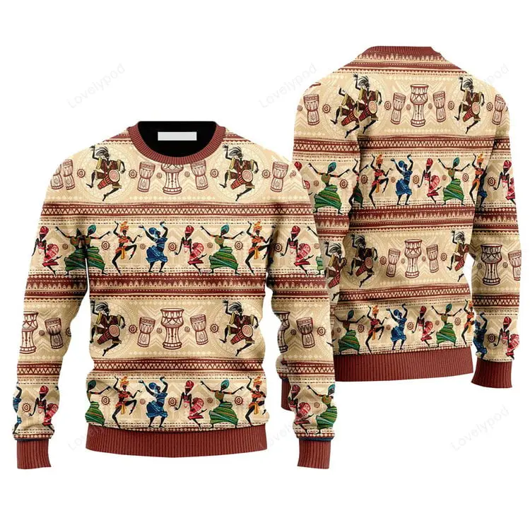 African Dancing On Ethnic Sweater, Ugly Sweater For Men & Women, Perfect Outfit For Christmas New Year Autumn Winter