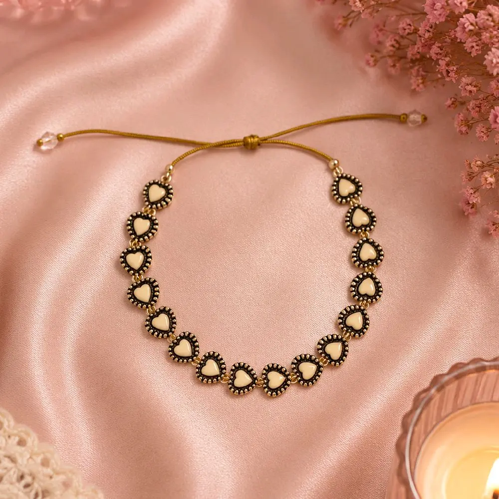 Vintage Heart-Shaped Clasp Bracelets & Bangles, Fashion Costume Jewelry Accessory