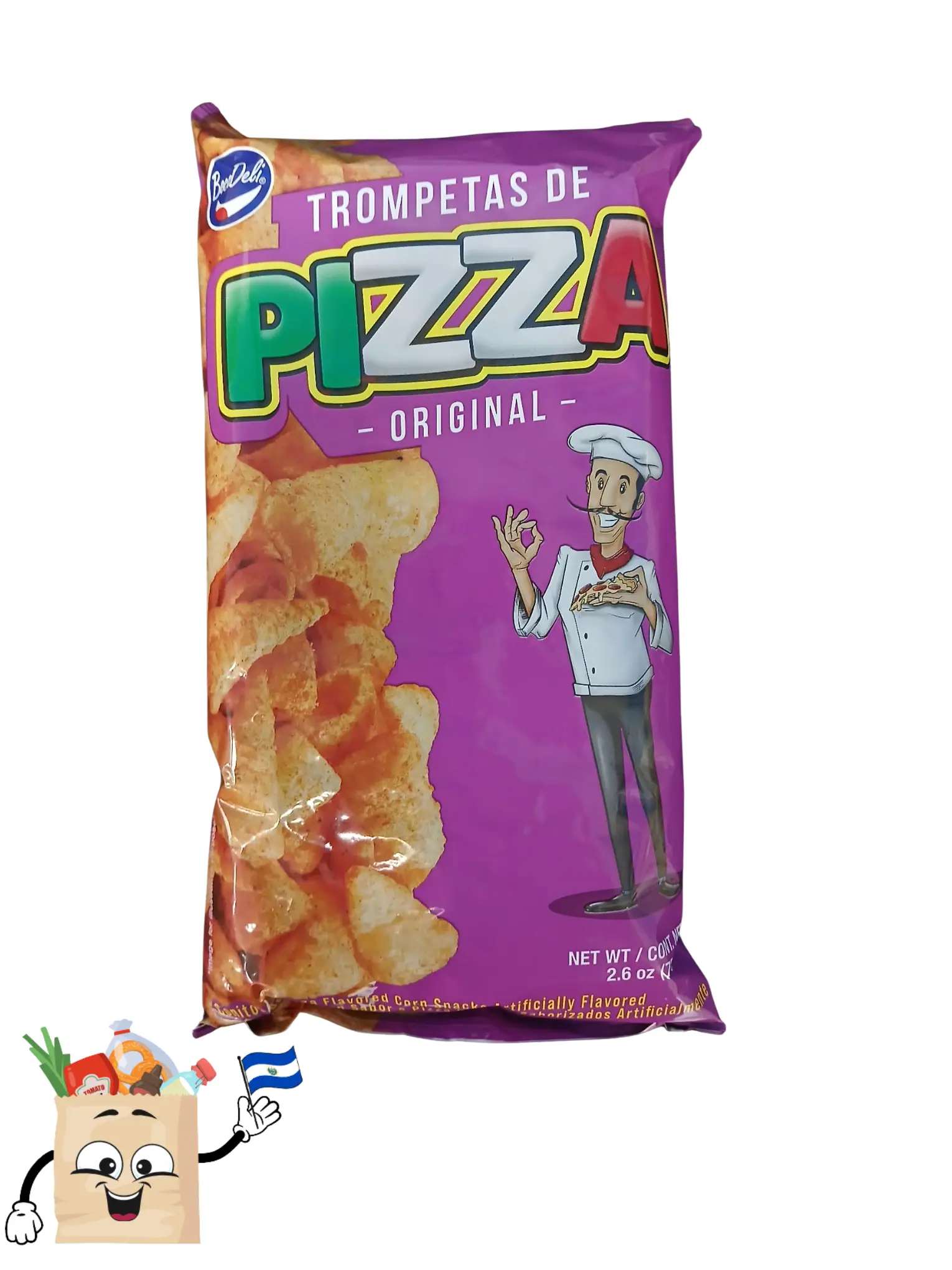 3 pack Trompetas de Pizza By Bocadeli Chips Snacks