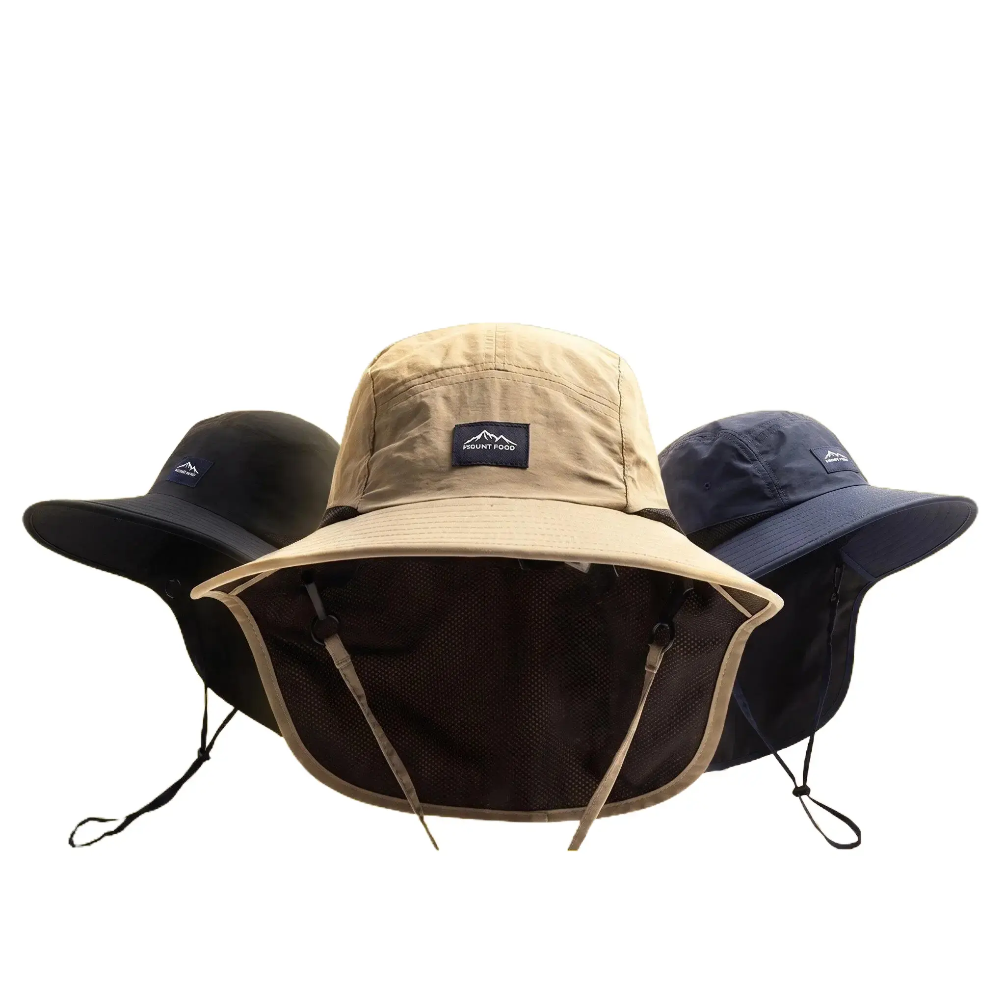 Unisex UPF50+ Full Coverage Outdoor Sun Hat, Wide Brim Breathable Bucket Hat with Face & Neck Flap, UV Protection for Hiking & Fishing