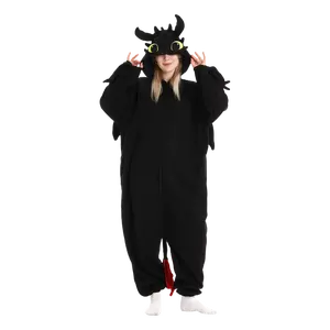 Unisex Cute Dragon  Animal Onesie Pajamas Sleepwear Dragon Halloween Party Costumes Fabric Womenswear christmas pajamas Plush Unisex