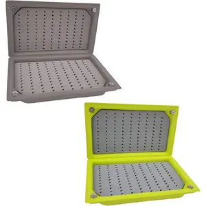 2 PC Slit EVA Foam Fly Fishing Tackle Float Storage Box 6X3.48X1.2inch Green+Grey 2pc Grip foam