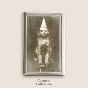 Cute Kittens and Cats Cigarrette Case Zigarettenetui Wallet Vintage Metal 100s Box Blunt Holder Gift