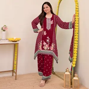 DIGITAL PRINTED HANDWORK CREPE 2PCS CO-ORD Set Soft Dress