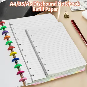 A4/B5/A5 Lined Loose-Leaf Notebook Replacement Paper, 6/9/11 Hole Removable Pages, Compatible with Spiral Binders and Journals