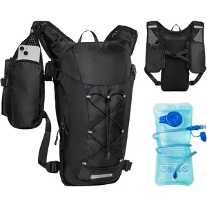 Lightweight Hydration Backpack for Women & Men, Small Running Backpack, Hiking Backpack with 2L Water Bladder Running Vest for Hiking Cycling Running Biking Black