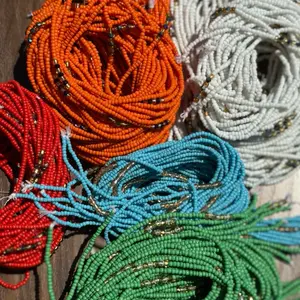 Tie on Handmade Waist Beads in Vibrant Colors - Orange, White, Red, Blue, and Green - Perfect for Stylish Outfits