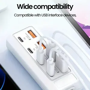 8-ports USB Adapter, 25W USB HUB Fast Charging Multi-interface, Wide Compatibility Compatible with USB Interface Devices