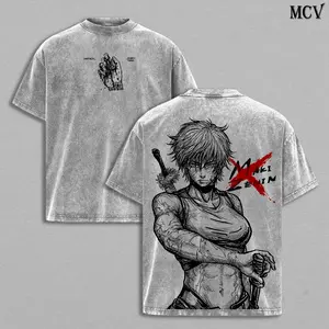 Maki Zenin Tee Washed – Jujutsu Kaisen Vintage Washed & Acid Wash Heavy Cotton Oversized Anime Manga T-Shirt, Dark Aesthetic Double Printed Retro Unisex Streetwear Graphic Top, Heavenly Restriction Edition