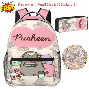 3. Lovely Pusheen Large Storage Backpack, Breathable Ergonomic College Bookbag, Multi Slot Laptop Shoulder Bag for Men Women Daily Commute Trip, Awesome Gift for Cute Animal Fans, Family & BFF