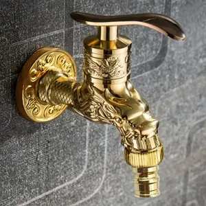 Vintage European-Style Single Wall-Mounted Faucet, 304 Stainless Steel, Copper Valve, No Drilling Needed, Easy Install