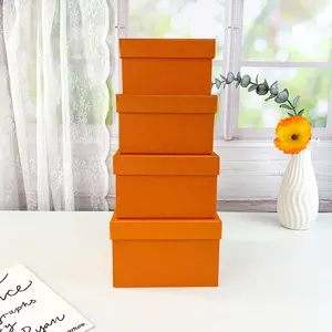 4pcs Square Special Paper Gift Box Set, Nested Packaging Boxes, Home Decor Storage, Valentine's Day, Birthday, Mother's Day, Graduation Gifts