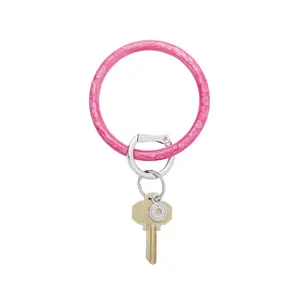 OVENTURE Pink Topaz Resin Big O® Key Ring - Ultra-Durable Key Attachment with Patent Locking Clasp & Lightweight Design for Everyday Use