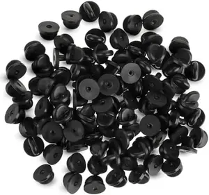 100 PCS Rubber Pin Backs, Lapel Pin Backs PVC Rubber Pin Backs Pin Safety Backs for Brooch Tie Hat Badge Insignia Lapel Pin Backings Pin Cap Keepers Replacement for Uniform Badges Black