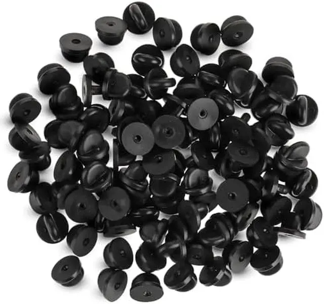 100 Pack Unisex Pin Locks, PVC Rubber Clutch Replacements for Lapel Pins and Badges, Secure for Daily Use by All Ages, Locking Clutch, No Additional Tools Required, Secure Locking Clutch