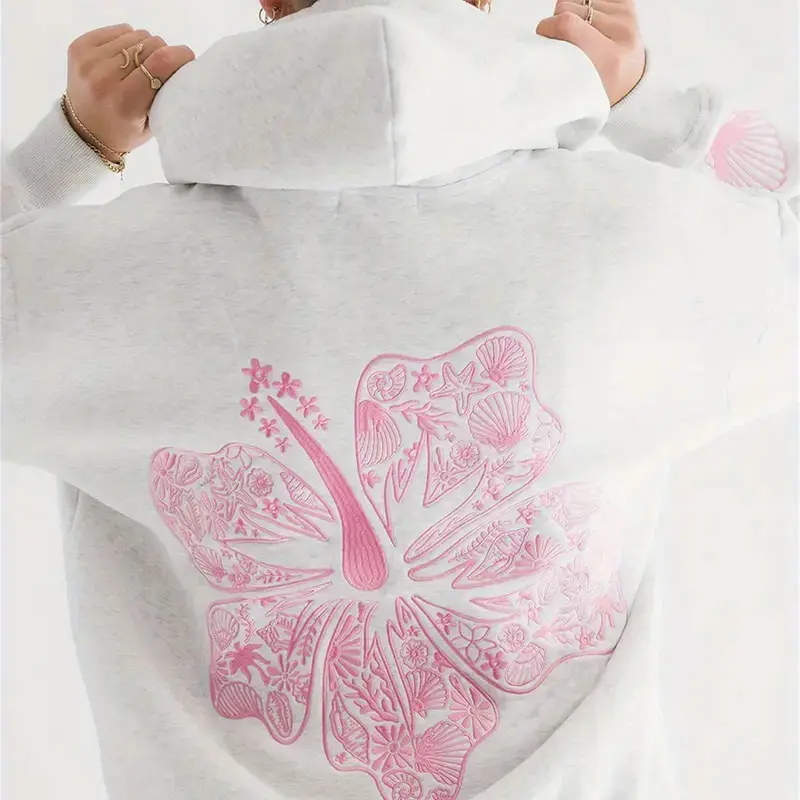 Hoodie for Men and Women - Cozy Fall/Winter Sweatshirt with Pockets, Long Sleeves Pullover, Casual Wear Hoodie | Hooded Sweatshirt | Palm Tree & Floral Print Design,Womenswear Tops