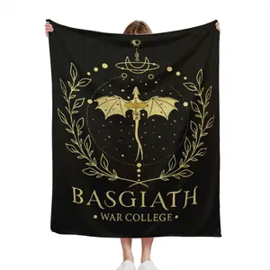 Fourth Dragon Wing Blanket Empyrean Rider War College Aesthetic 40"x50" Super Soft Flannel Throw for Book Lovers Fan Gift