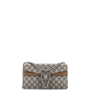 Pre-owned GUCCI Canvas Coated, Crystal, Metal Shoulder Bags Dionysus Bag GG Coated Canvas with Crystal Embellished Metal Small by Rebag
