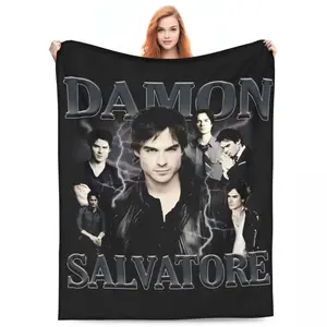 The Vampire Diaries Damon Salvatore Blanket Applies to Super soft  decorative sofa/sofa/bedroom Suitable as a gift sizes 60*80,30*40(baby ),40*50(kids),50*60