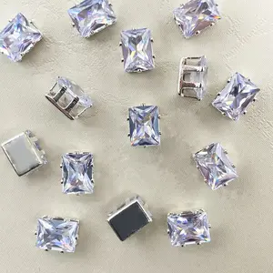 Pack of 40 Rectangular Zirconia Rhinestones 5mmx7mm, DIY Clothing Accessories Jewelry Decoration, Hand Sewing Drill Supplies, Bead Sequin, DIY Jewelry Making