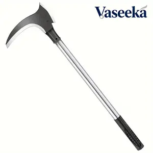 Vaseeka 2-in-1 Multi-Purpose Garden Hoe 20-Inch Metal Shank Alloy Steel Blades No Electricity Required Durable Construction Antique Appearance Lawn Care Tool Aluminum Landscape Rake