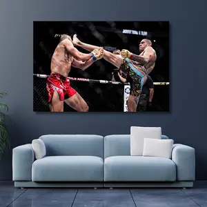 UFC 303 Alex Pereira K.O. Prochazka Poster Wall Art Framed Canvas Wall Art,High Quality Sport,Kick Box Poster,home decor,Gift for Fans-422 Gym Wall Decor, Fitness Wall Art, Ufc Flag, Trending Flag.