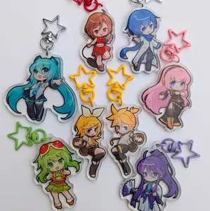 Vocaloid Chibi Glitter Epoxy Acrylic Keychain