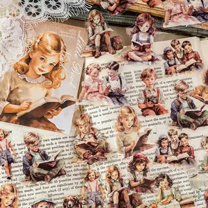 Vintage Watercolor Character Stickers, Pet Material, Pure Era Series, 30 Sheets/bag, Journaling Supplies, Bottle Decoration, Self Adhesive Stickers