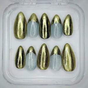 Golden, Kpop Demon Hunters INSPIRED Mira Almond nails