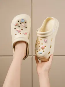 1 Pair Women's Casual Versatile Comfort Non-Slip Clog Slides Open Toe Slippers | Soft EVA | Non-Slip Outsole | Minimalist Design | Cushioned Footbed | Breathable Perforations | Ideal for Home, Beach, Vacation & Daily Casual Wear