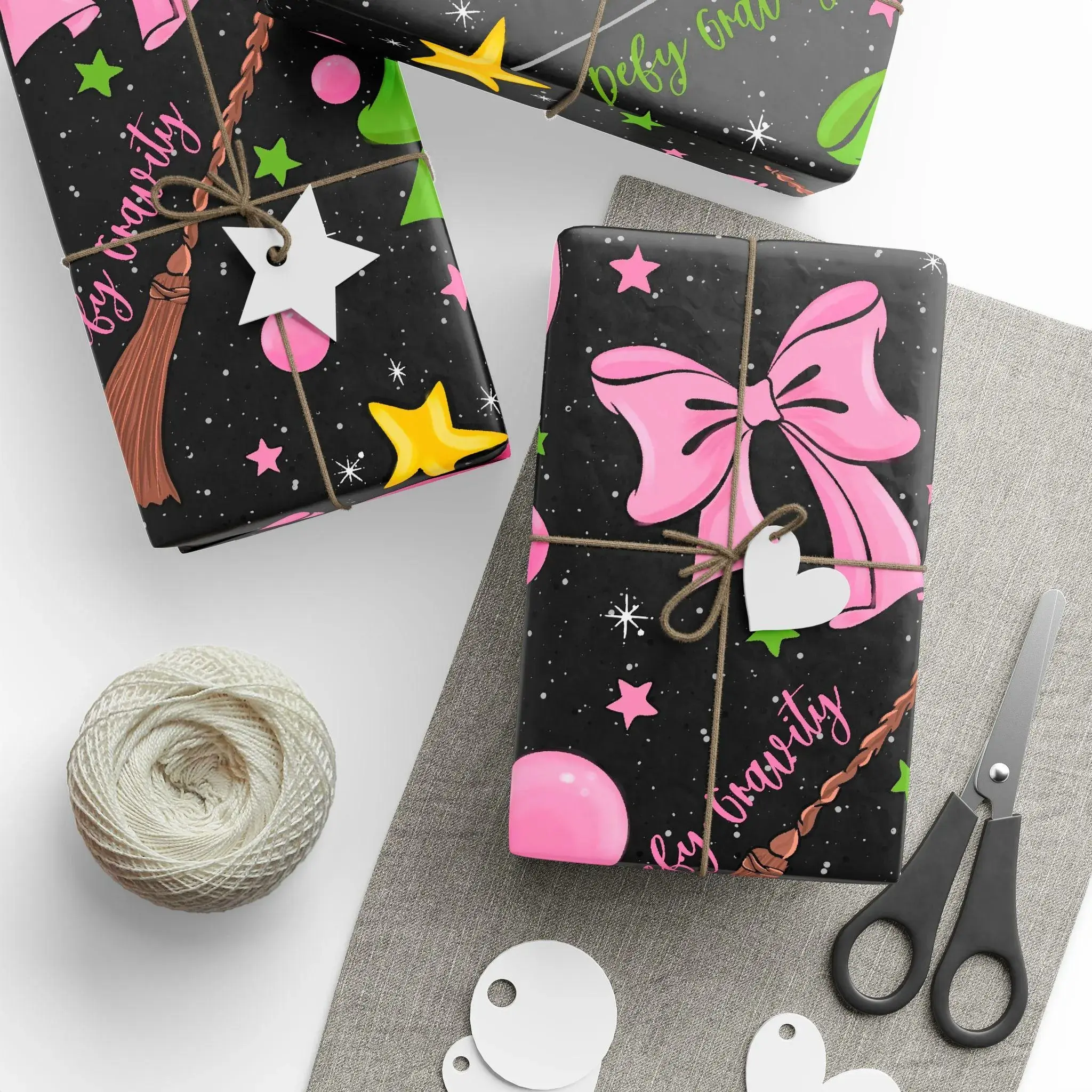 Good and Bad Witch Wrapping Paper: Elphaba and Galinda Inspired - Wicked Christmas Wrapping Paper - Glam Green Gift Wrap for Christmas & Birthday Presents - Christmas Holiday Paper - Gift For Her - Wrapping For Every Seasons