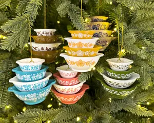 Pyrex-Inspired Miniature Cinderella Bowl Stack Ornament