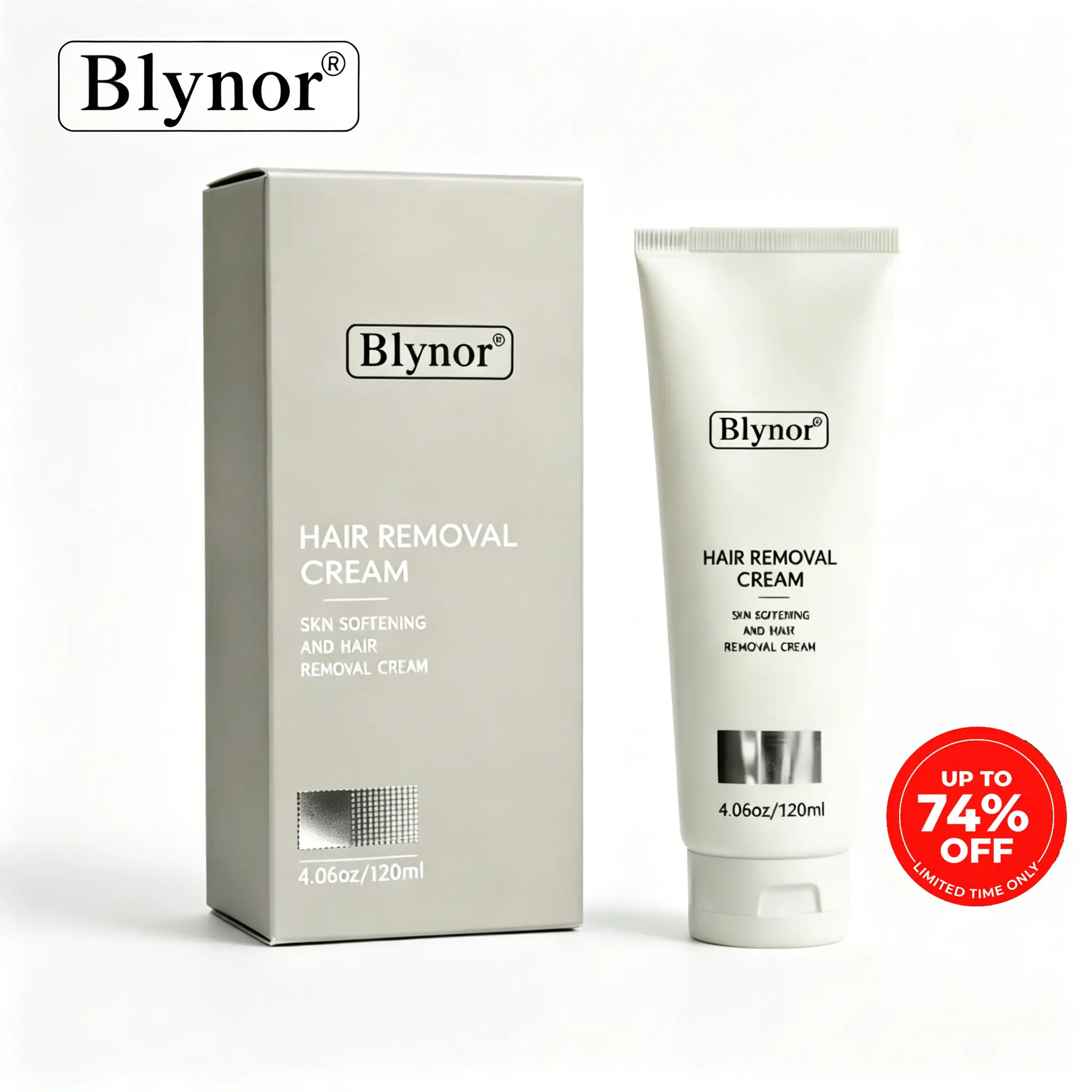 Blynor Sensitive Hair Removal Cream (120ml) - Aloe Vera-Infused, Gentle, Non-Irritating, Painless, Moisturizing Body Cream for Armpit, Legs, All Skin Types (Single Item)