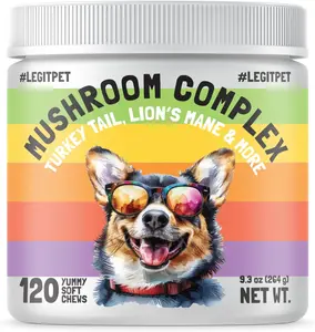 Mushroom Complex Treats for Dogs – Immune Support, Brain & Cognitive Health Chews with Reishi, Shiitake & Turkey Tail | Gut & Digestive Support | Anti-Inflammatory | 120 Soft Chews #Tiktokblackfridaysales