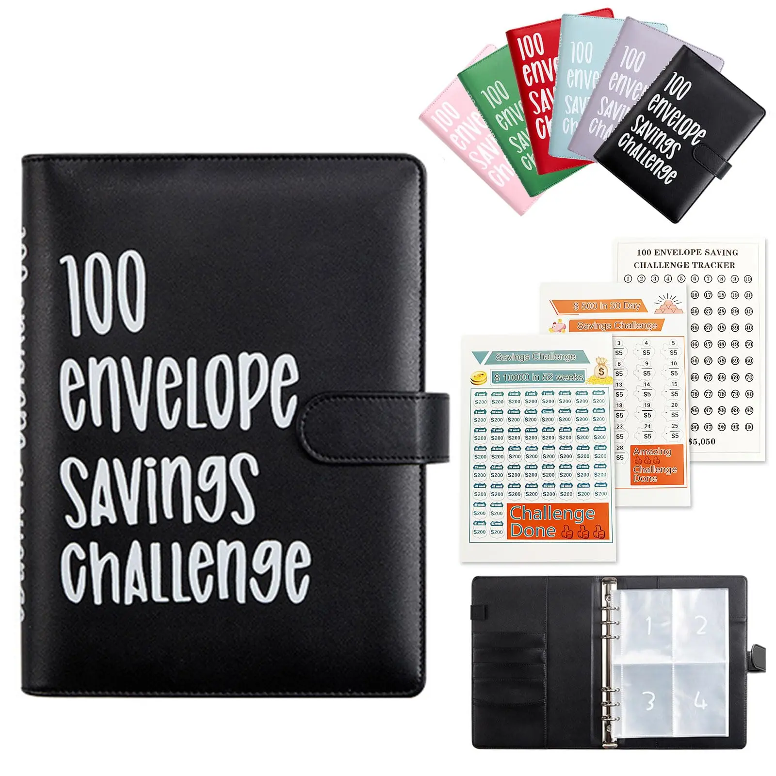 100 Days Saving Challenge Coin Envelope BudgetStorage Book - Binding Covers With Daily Savings Tracker,Habit-Forming System, And Cash Savings Goal Of $5050Develop A Consistent Savings Habit