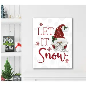 Courtside Market Let In Snow Gnome 16x20 Canvas  Wall Art