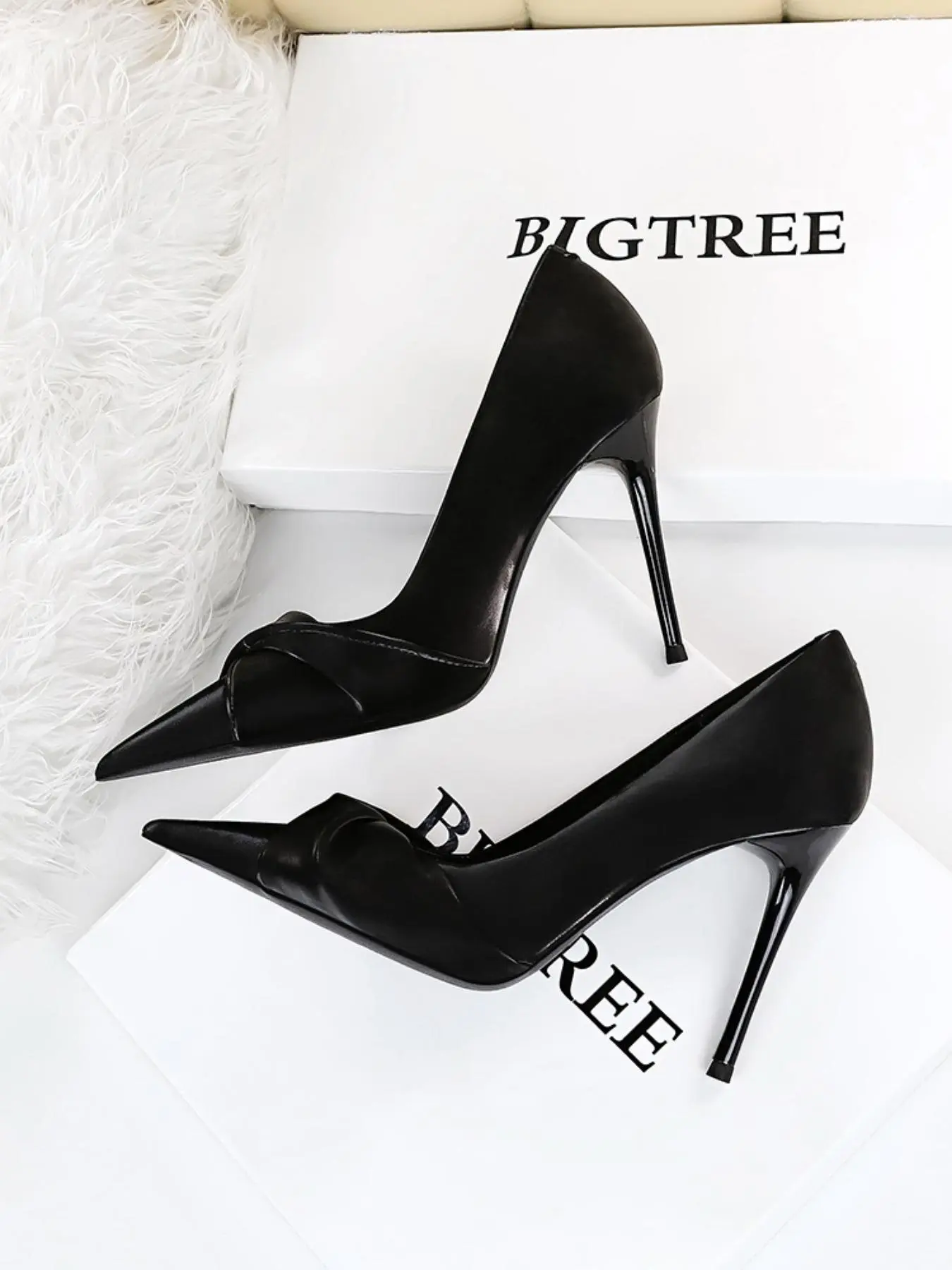 Women's Elegant Knot Design Stiletto Heels, Stiletto Heeled Pumps, Fashionable Pointed Toe High Heels for Party, Daily Wear for Women & Girls