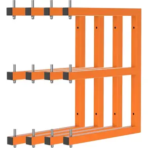Lumber Rack Wall-Mounted Lumber Storage Rack, Heavy Duty  Storage Racks with 6-Level System, 1320 LB Sturdy Garage  Organizer, Orange Lumber Metal Racks for Indoor and Outdoor (4 Pack)