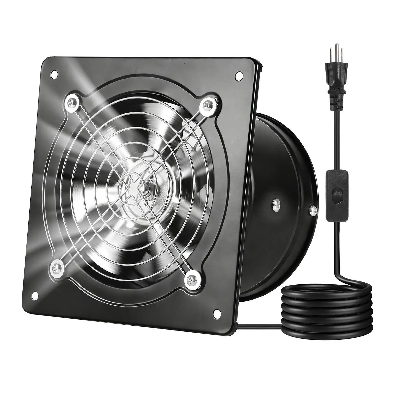 【SummerFinds】VEVOR 6-Inch Wall Mount Exhaust Fan Vent, 308 CFM High Velocity Ventilation Extractor with On-Off Control, Low Consumption, Airflow Performance, Backdraft Damper Protection, Sturdy Steel Construction for Attic, Garage