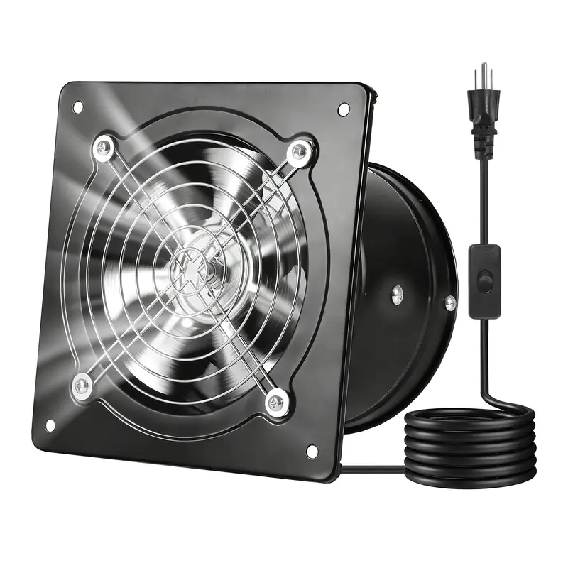 VEVOR 6 In Sturdy Steel Construction Wall Hanging Exhaust Fan Vent, 308CFM Flow High Velocity Extractor, On-Off Switch, 27W Energy Saving, Backdraft Damper Protection, Space-Saving for Kitchens, Attic