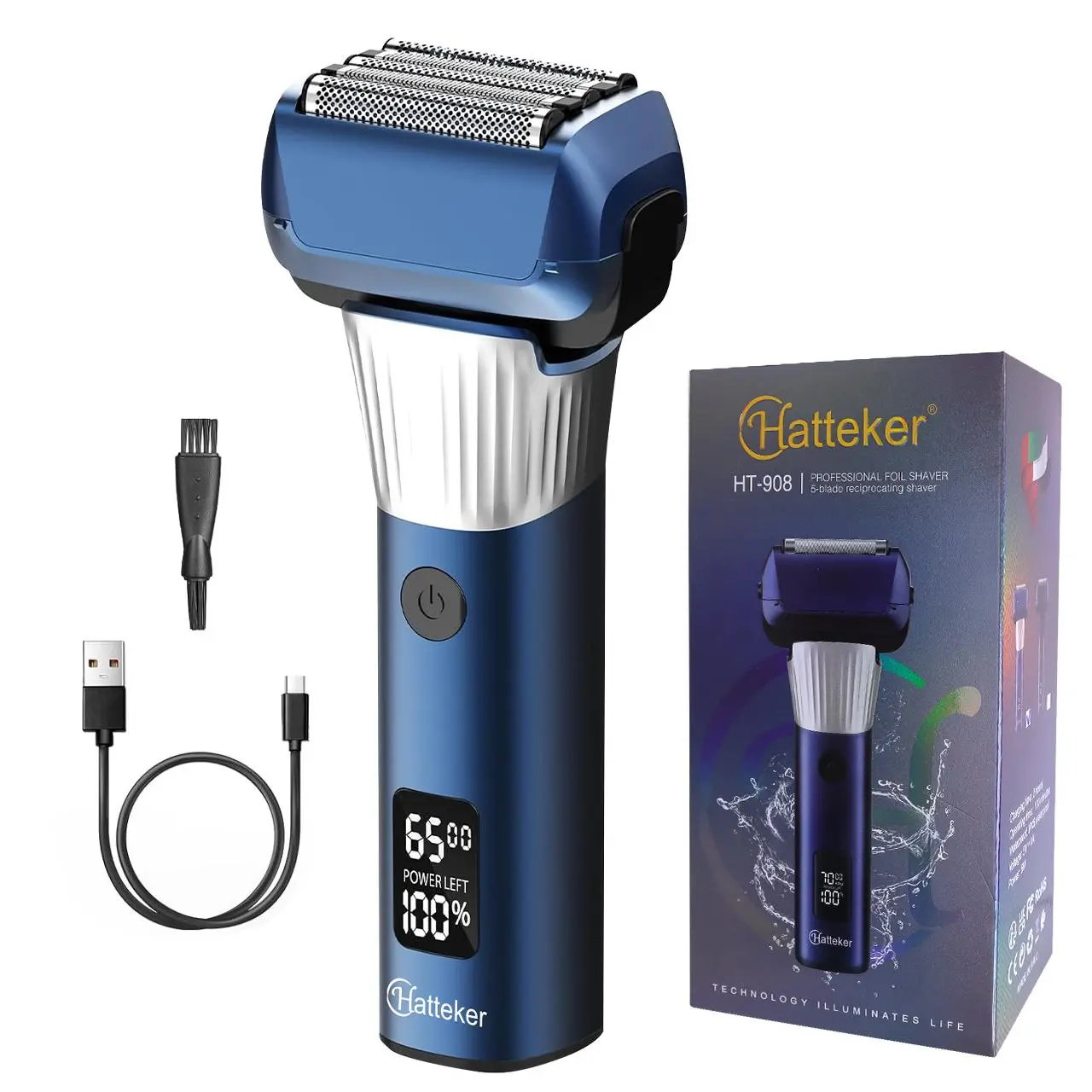 Electric Shaver, Showerproof Cordless Shaver, Waterproof USB Rechargeable Electric Razor, Beard & Mustache Trimmer, Personal Care Appliances for Men, Great for Travel, Outing, Daily Use