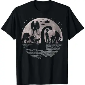 Bigfoot Loch Ness Monster Mothman And Aliens! Funny Cryptid T-Shirt   Graphic tees